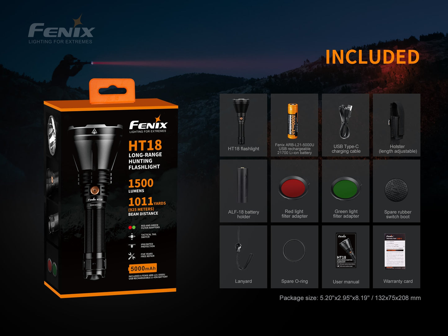 HT18 1500 Lumen Fernlichtblitzlampe
