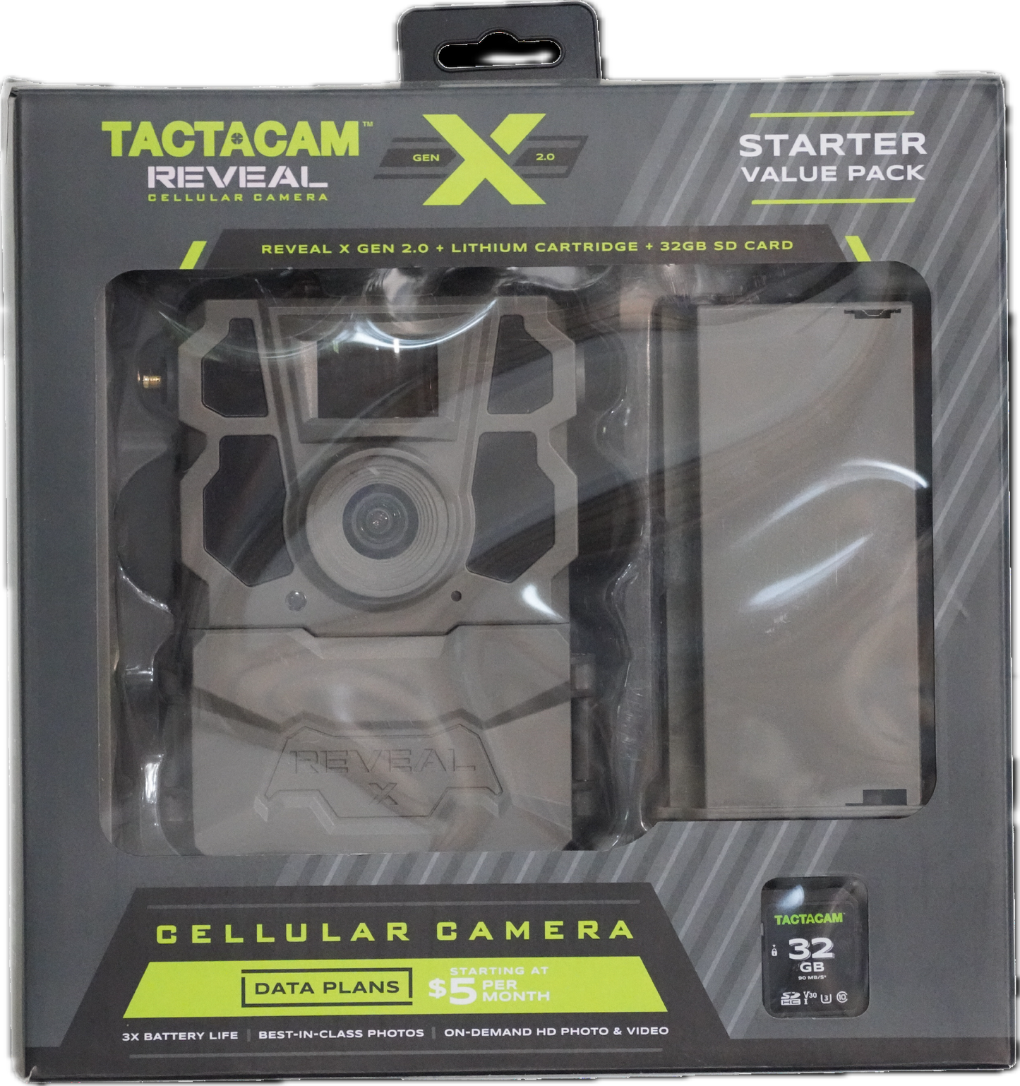 Tactacam REVEAL X 2.0 + Lithium-Patrone + 32GB SD-Kartenbündel