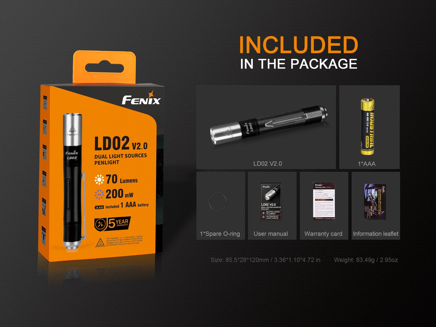 LD02 V2.0 LED Penlight mit UV-Beleuchtung